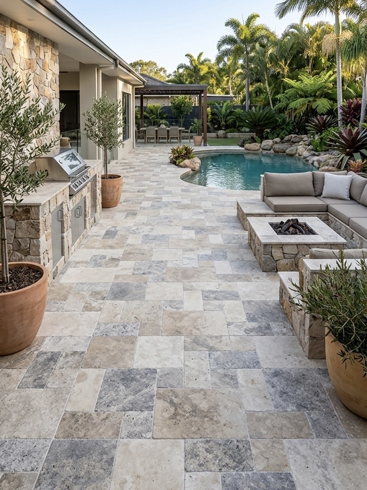 Antique Silver Travertine
